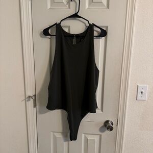 Banana Republic Green Sleeveless Bodysuit Top